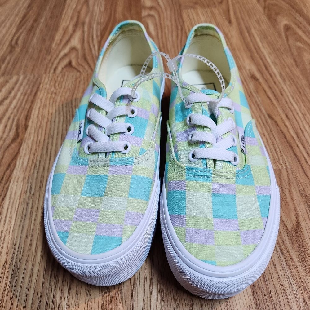 🇬🇪🔥NWT Vans Pastel Checkered Picnic Plaid Unisex Stackform Sneakers Size 6.5 - Picture 6 of 11